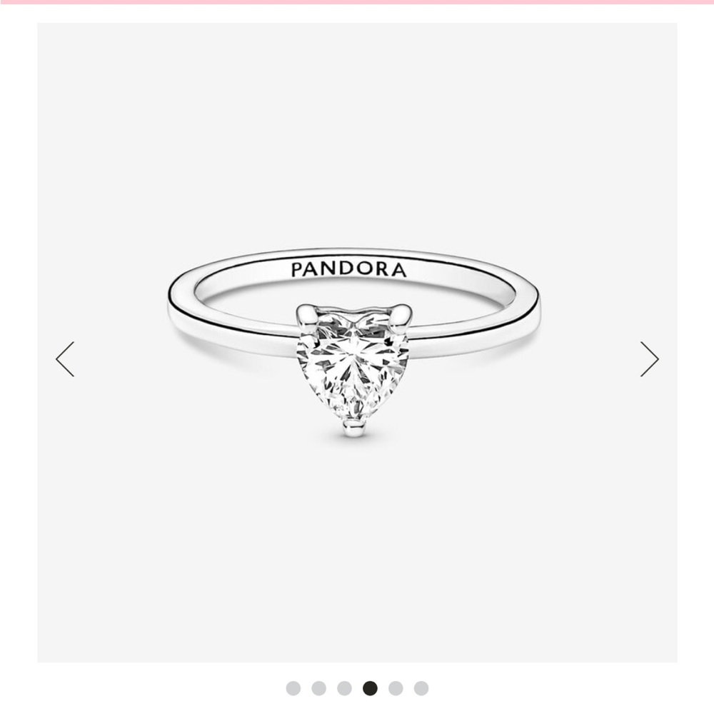 Pandora heart solitaire ring